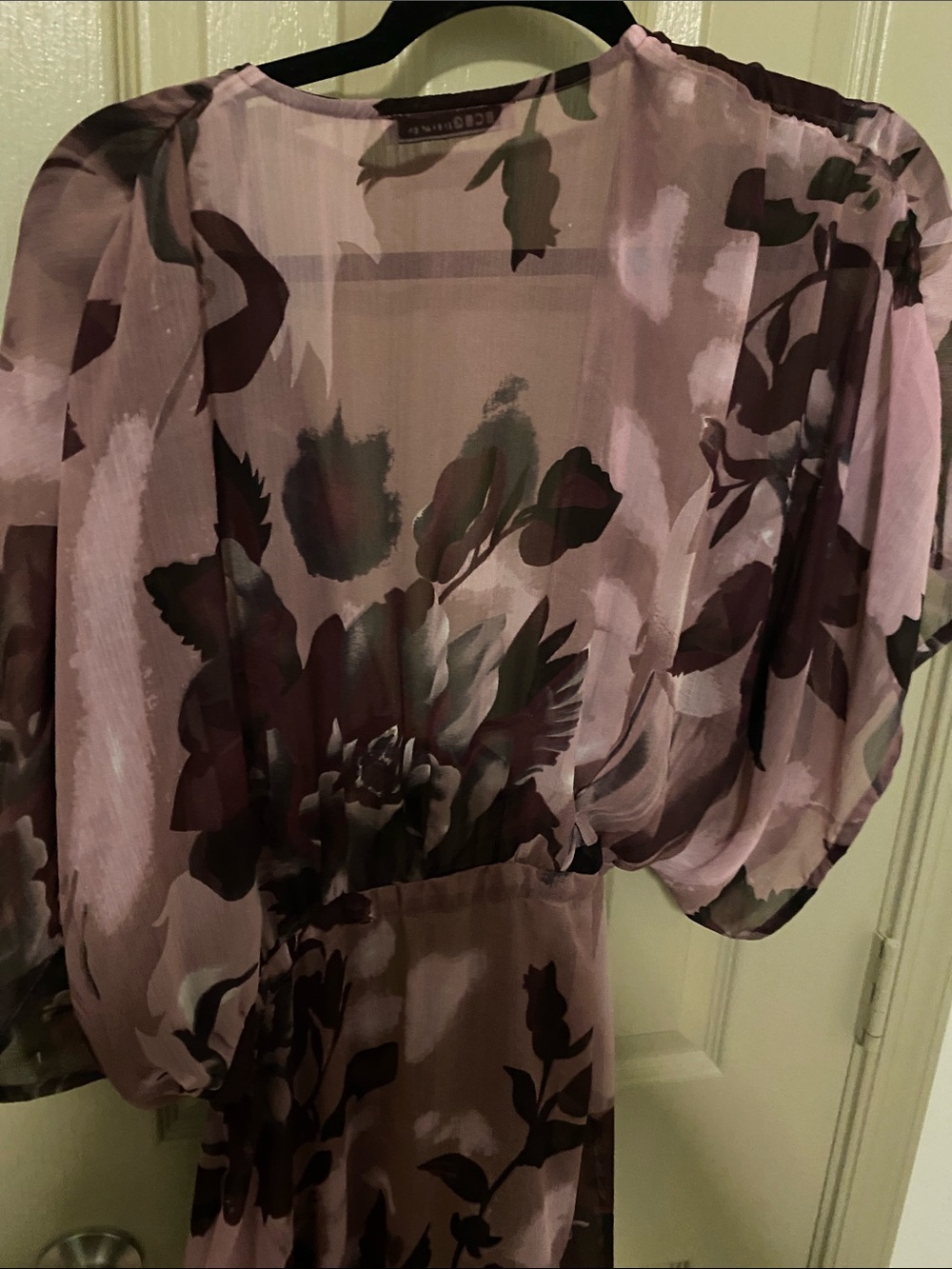 BCBGeneration Sheer Floral Tie-Waist Kimono Coverup - Picture 8 of 8